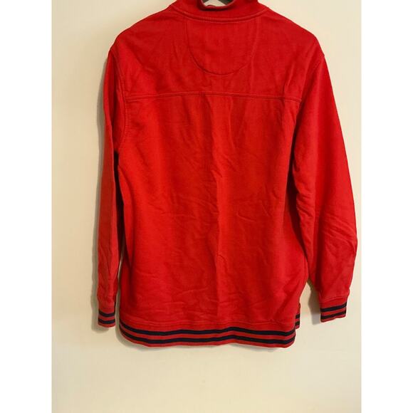 IZOD Sweater Adult Large Red Long Sleeve Pullover Outdoors Cotton Zip Preppy Men - Picture 5 of 6